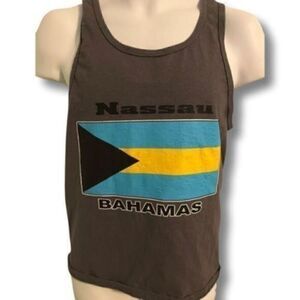 Y2K Nassau, Bahamas Gray Tank Top. Fruit of the Loom. Size Small